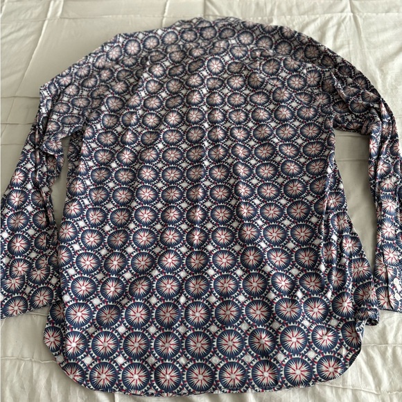 Charles Tyrwhitt London Men’s Shirt L Geometric Compass Star Print Long Sleeve - Picture 4 of 4
